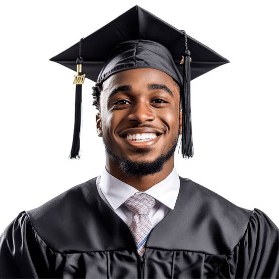 Male graduate in cap and gown